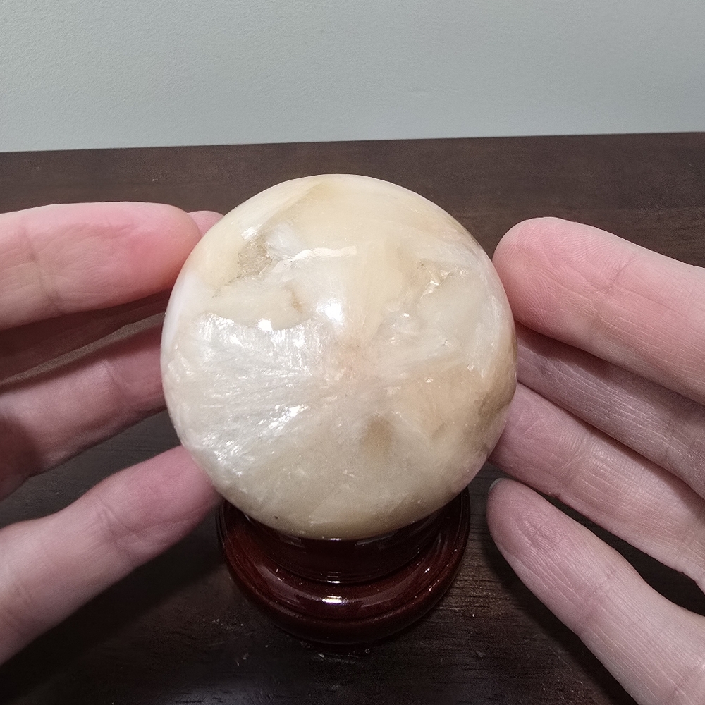 Peach Stilbite Crystal Sphere #C
